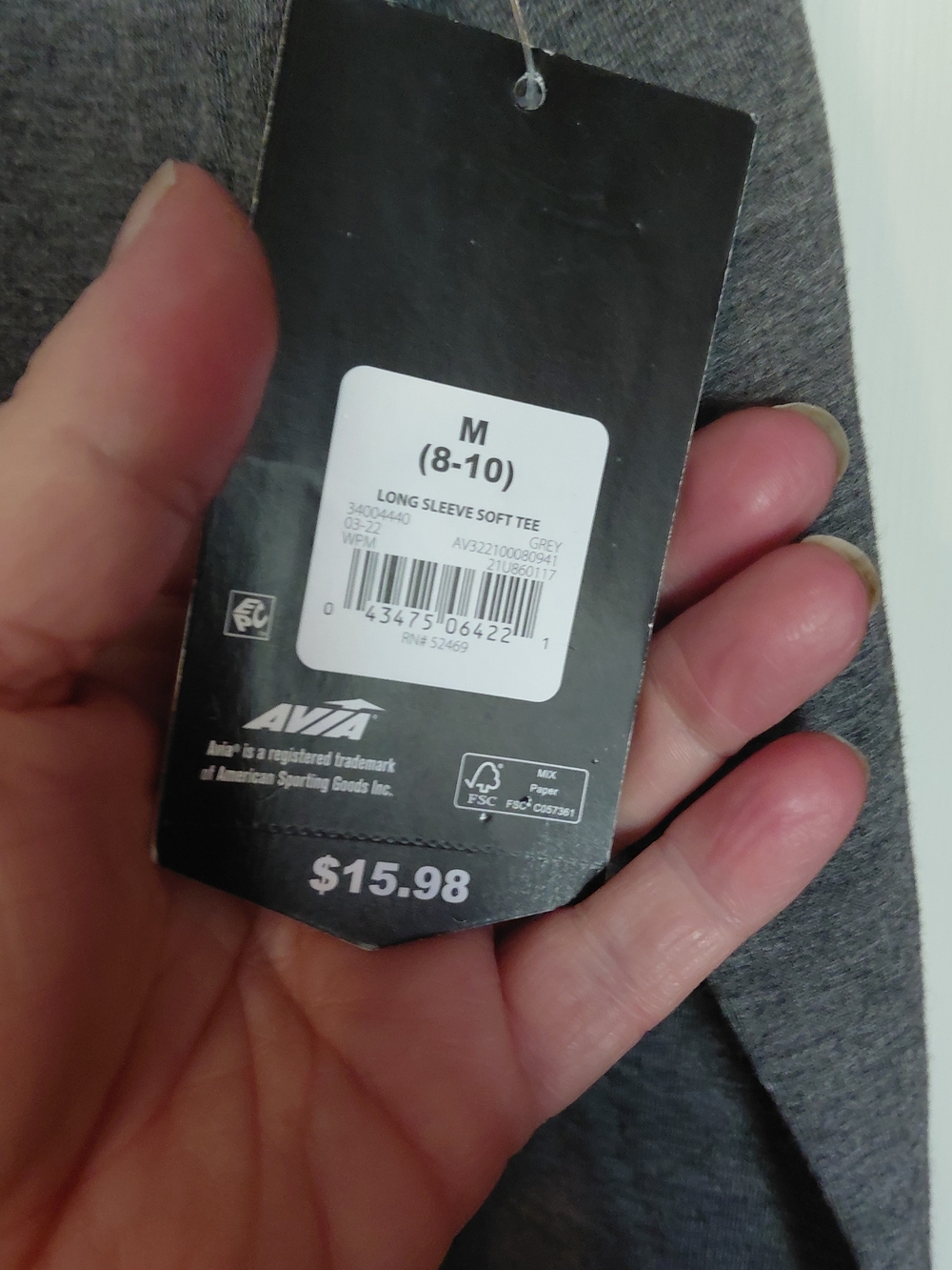 Avia Gray Women's Crewneck Sweatshirt - Picture 2 of 2